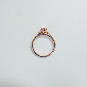 14K Pear Morganite Ring with Diamond Ring