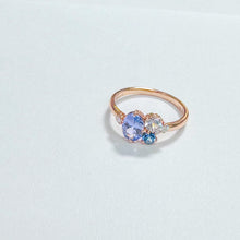 Load image into Gallery viewer, 14K Tanzanite Sapphire Diamond Ring
