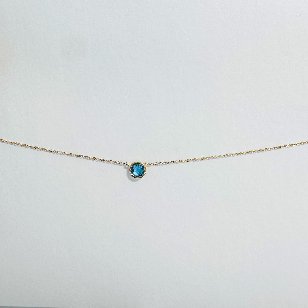 18K Round Midnight London Topaz necklace