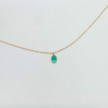 Load image into Gallery viewer, 18KY Tiny Oval Emerald Necklace
