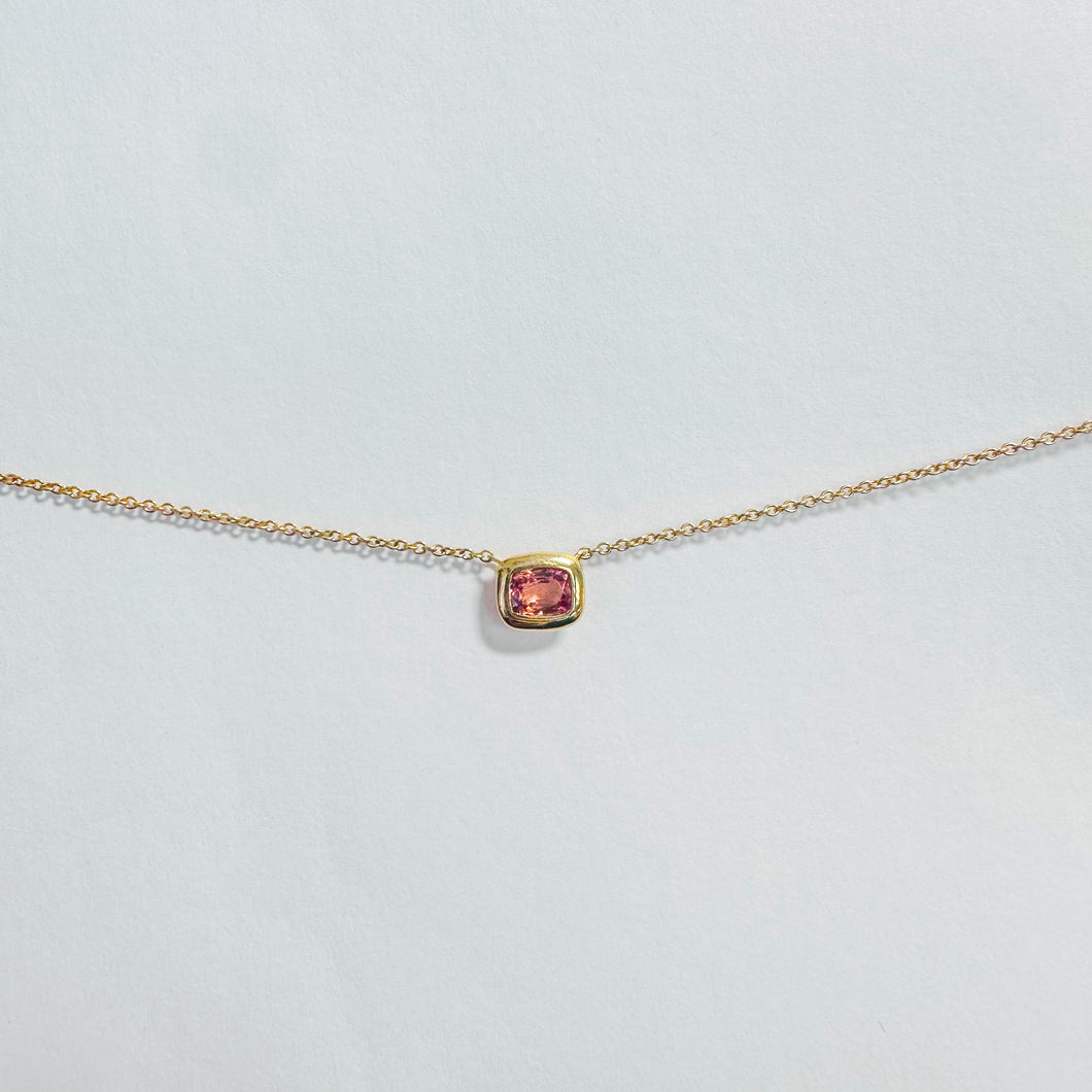 Minimal Spinel Necklace - Amber Spinel