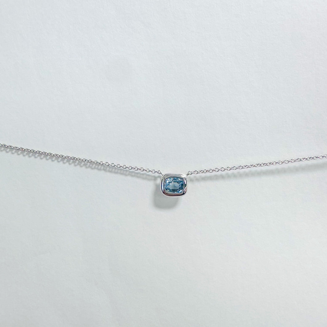 Minimal Spinel Necklace - Blue Spinel