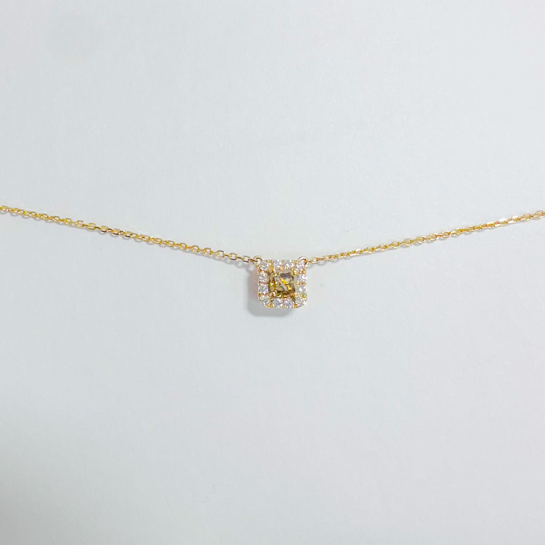 14K Yellow Diamond Necklace