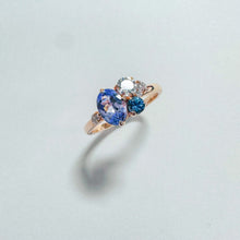 Load image into Gallery viewer, 14K Tanzanite Sapphire Diamond Ring
