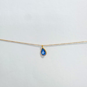 18K Pear Blue Sapphire Necklace