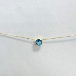 18K Hexagon London Topaz Necklace