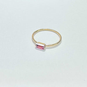 14K Red Garnet Ring