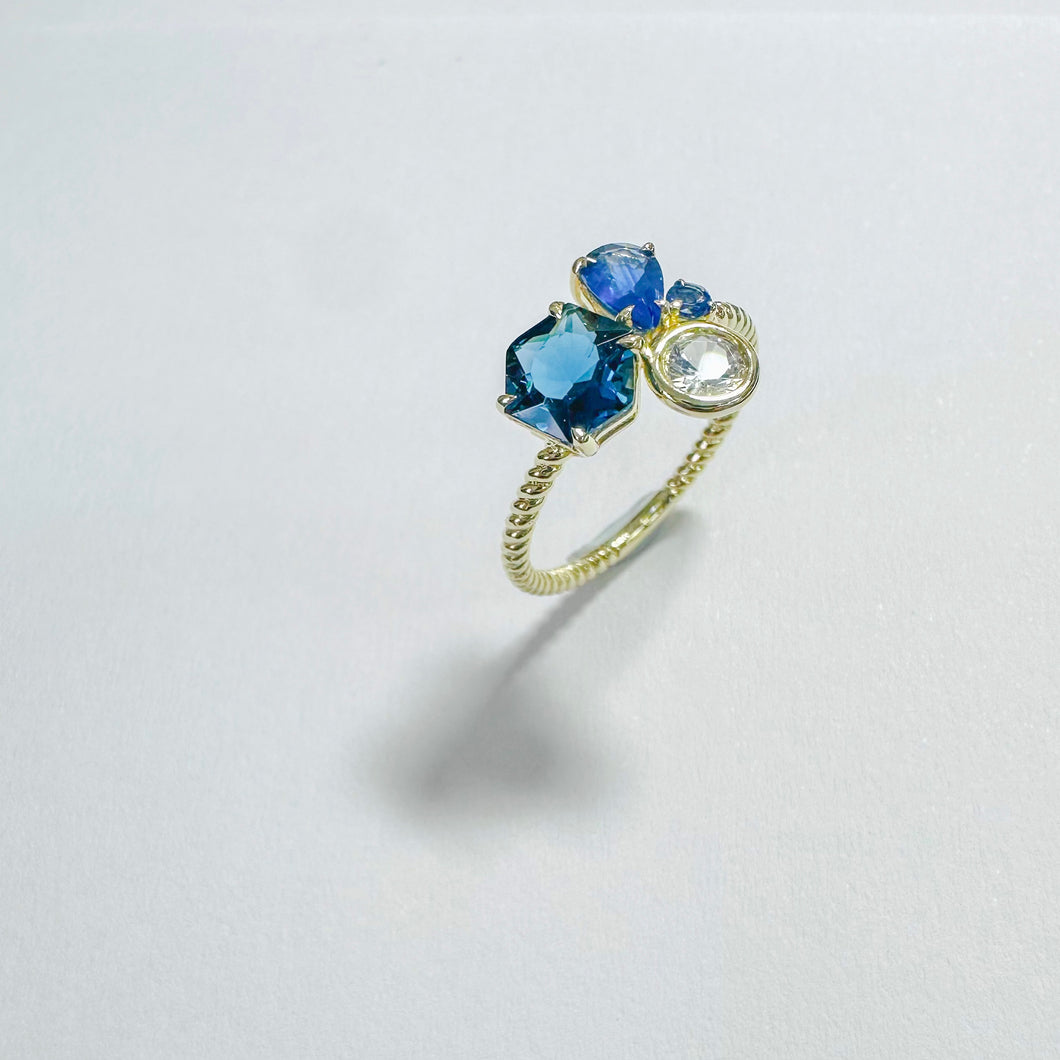 14K London Topaz Sapphire Ring