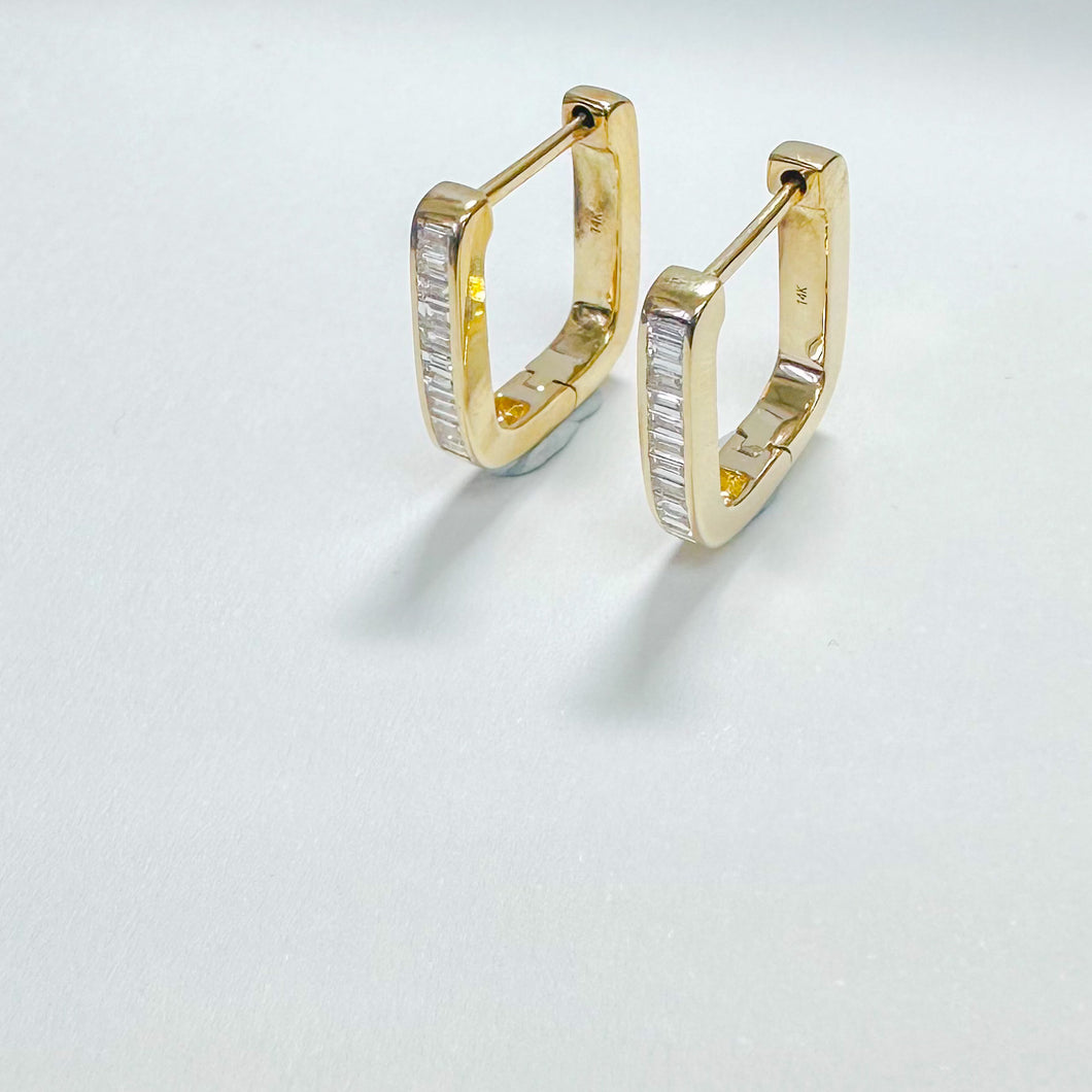 14KY Baguette Diamond Earrings