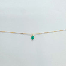 Load image into Gallery viewer, 18KY Tiny Oval Emerald Necklace
