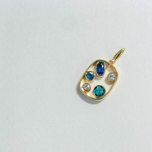 18K Mixed Stone Pendent