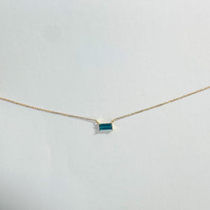 18K Teal Green Tourmaline Necklace