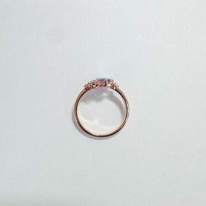 14K Tanzanite Sapphire Diamond Ring