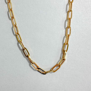 18KY paperclip chain necklace