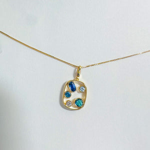 18K Mixed Stone Pendent