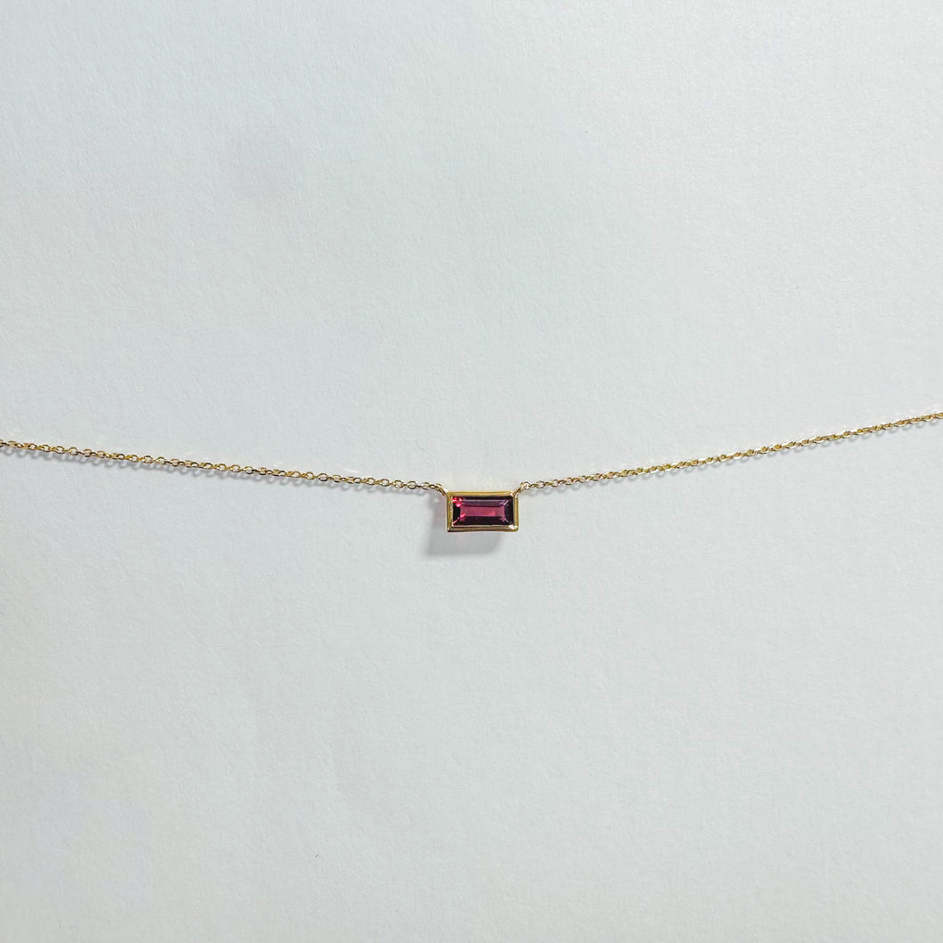 18K Red Garnet Necklace