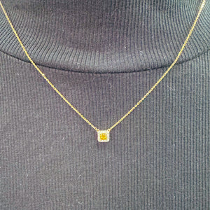 14K Yellow Diamond Necklace