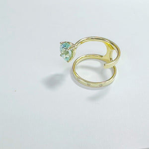 14K Tourmaline with Diamond Ring