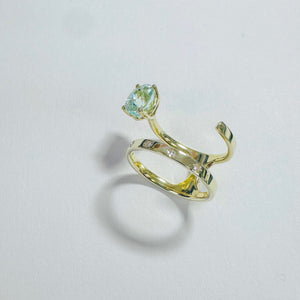 14K Tourmaline with Diamond Ring