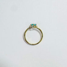 Load image into Gallery viewer, 14K Hexagon Blue Apatite with Diamond Ring
