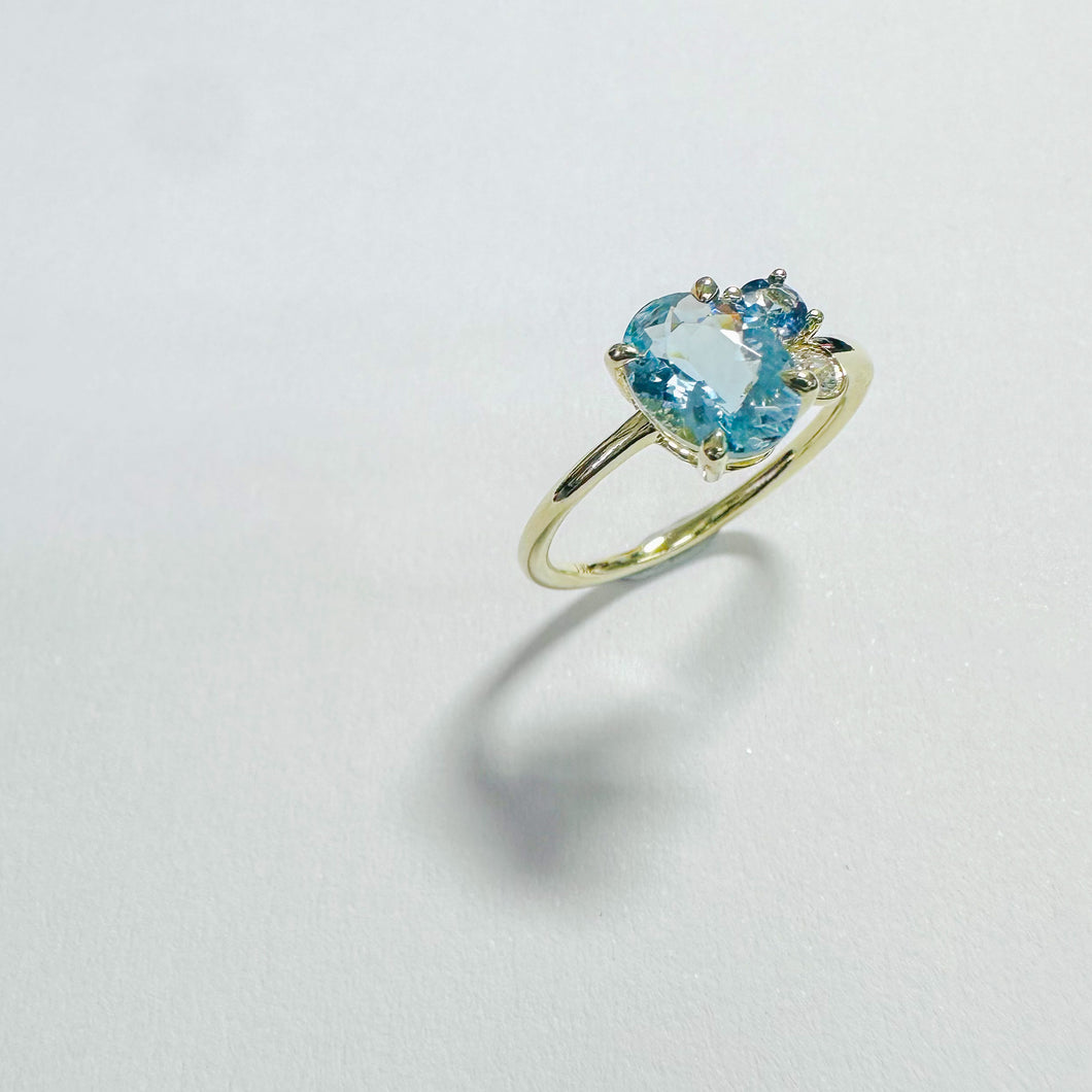 14K Aoede Aquamarine Ring