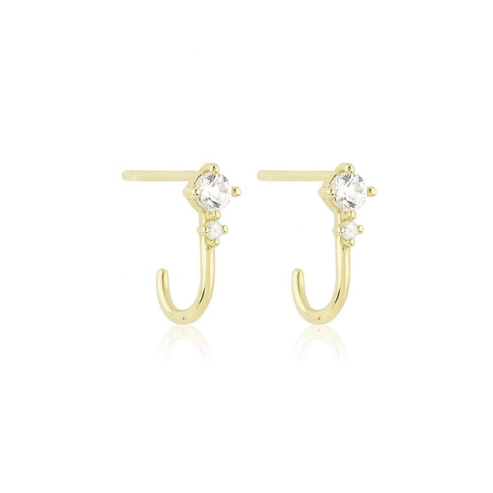 Mini Suspender CZ Earrings