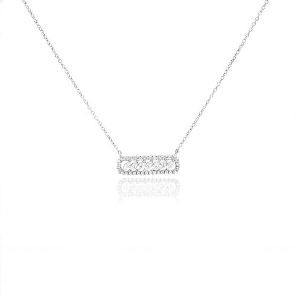 Slash Marquise Bar Necklace