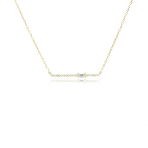 Solo Baguette Bar Necklace