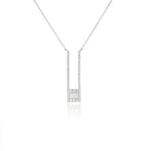 Load image into Gallery viewer, Vertical Baguette Cluster Necklace
