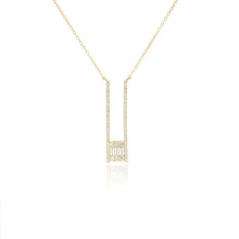 Load image into Gallery viewer, Vertical Baguette Cluster Necklace
