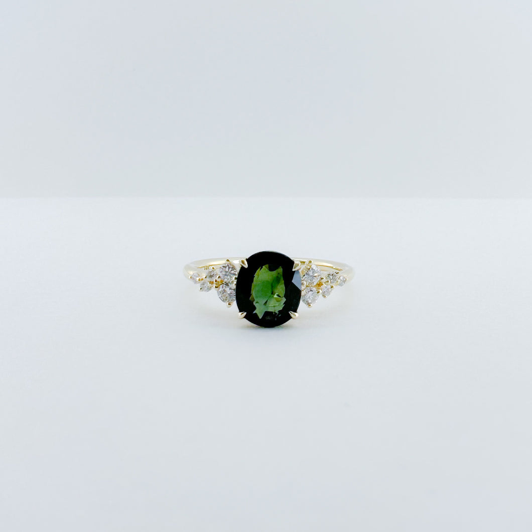 Bespoke Green Sapphire Ring (Natural Gemstone)