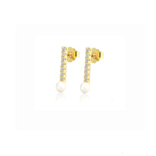 Load image into Gallery viewer, Pearl Bar Earrings
