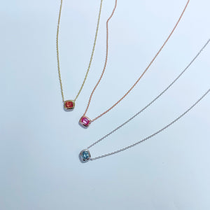 Minimal Spinel Necklace - Amber Spinel