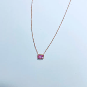 Minimal Spinel Necklace - Pink Spinel